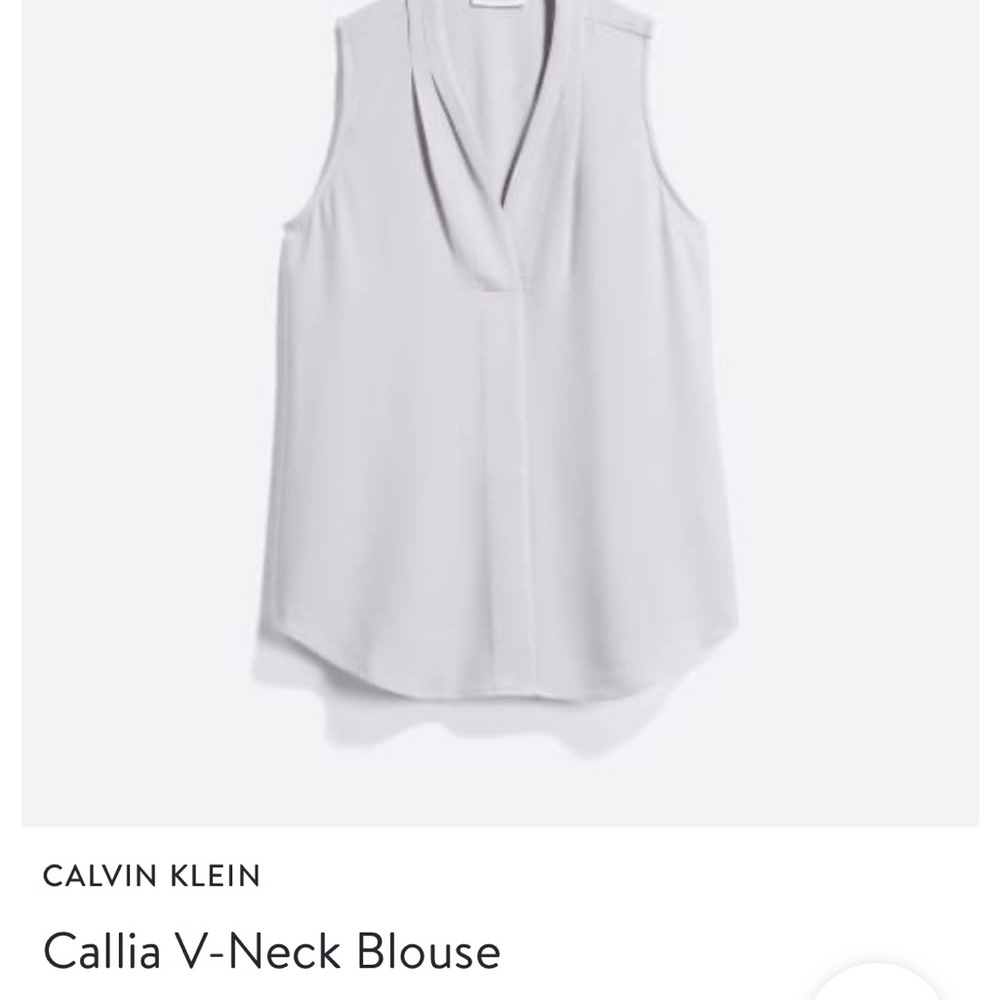 Calvin Klein Callia V-neck Blouse Size XL NWT Light Gray